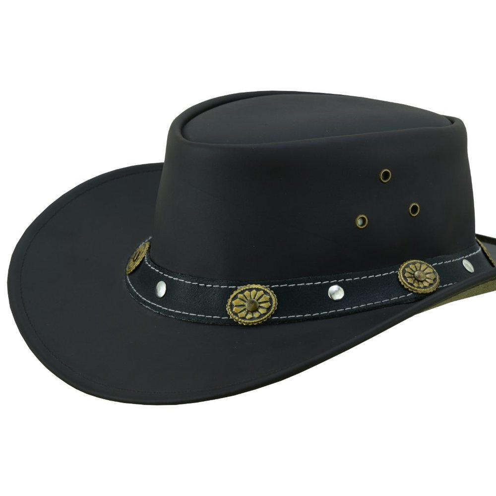 Brown Capri Leather Hat Water Resistant  Cowboy  Western Hat for Rain Durable